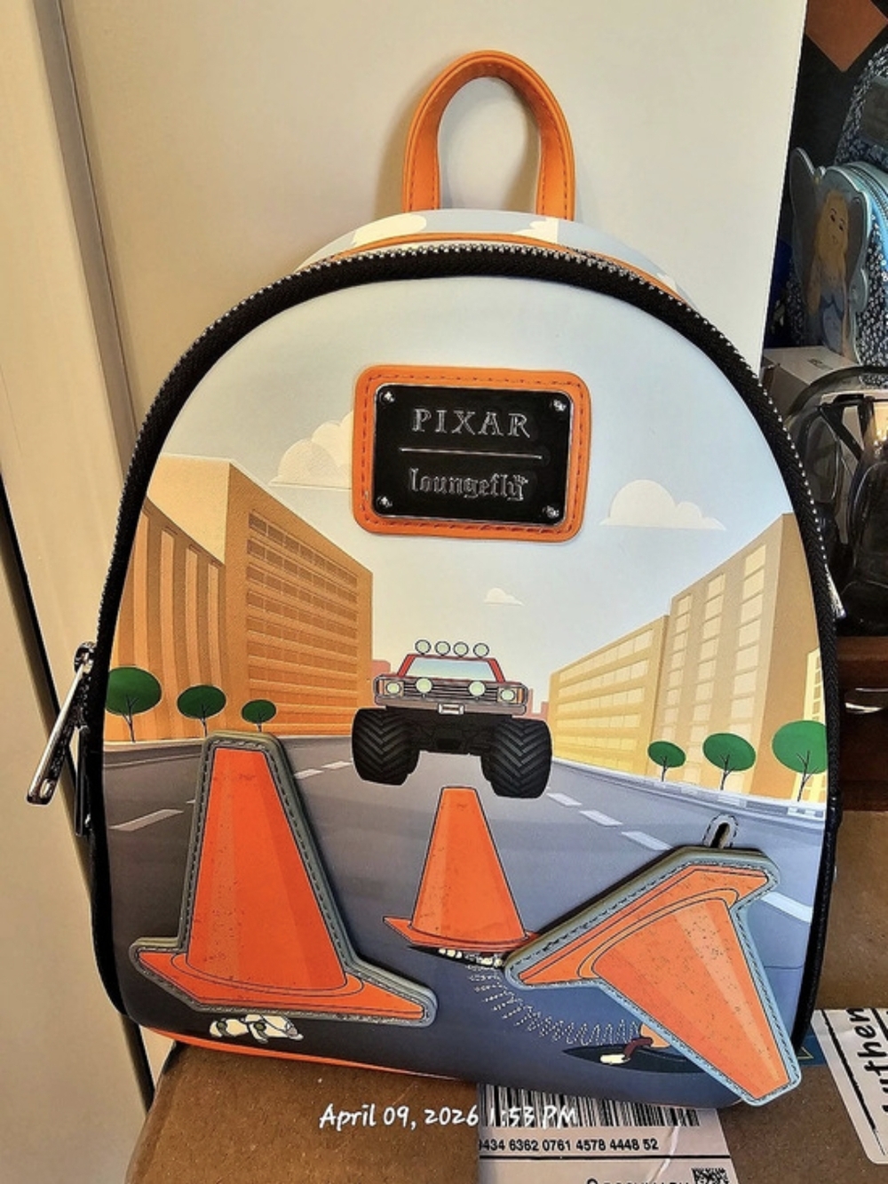 Pixar Traffic Cone Backpack NWT